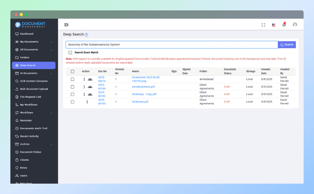 Document Search & Indexing