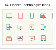 50 modern technologies icons