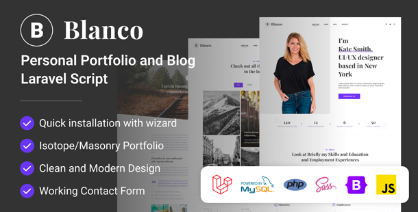 Blanco - Personal Portfolio and Blog Laravel Script