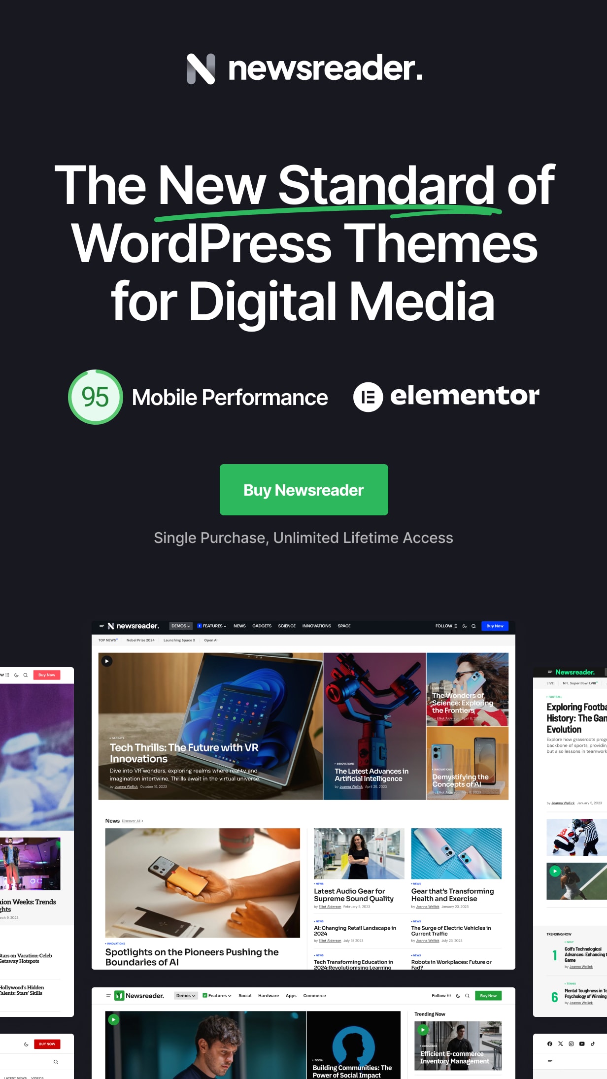 Newsreader - Revolutionary WordPress Theme for Digital Media - 1