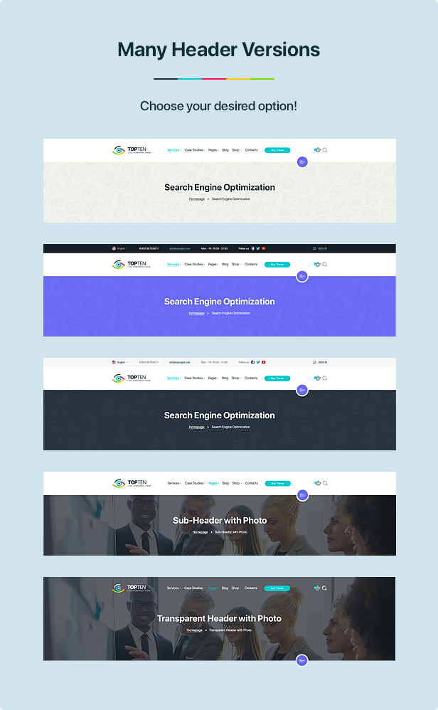Many Header Versions