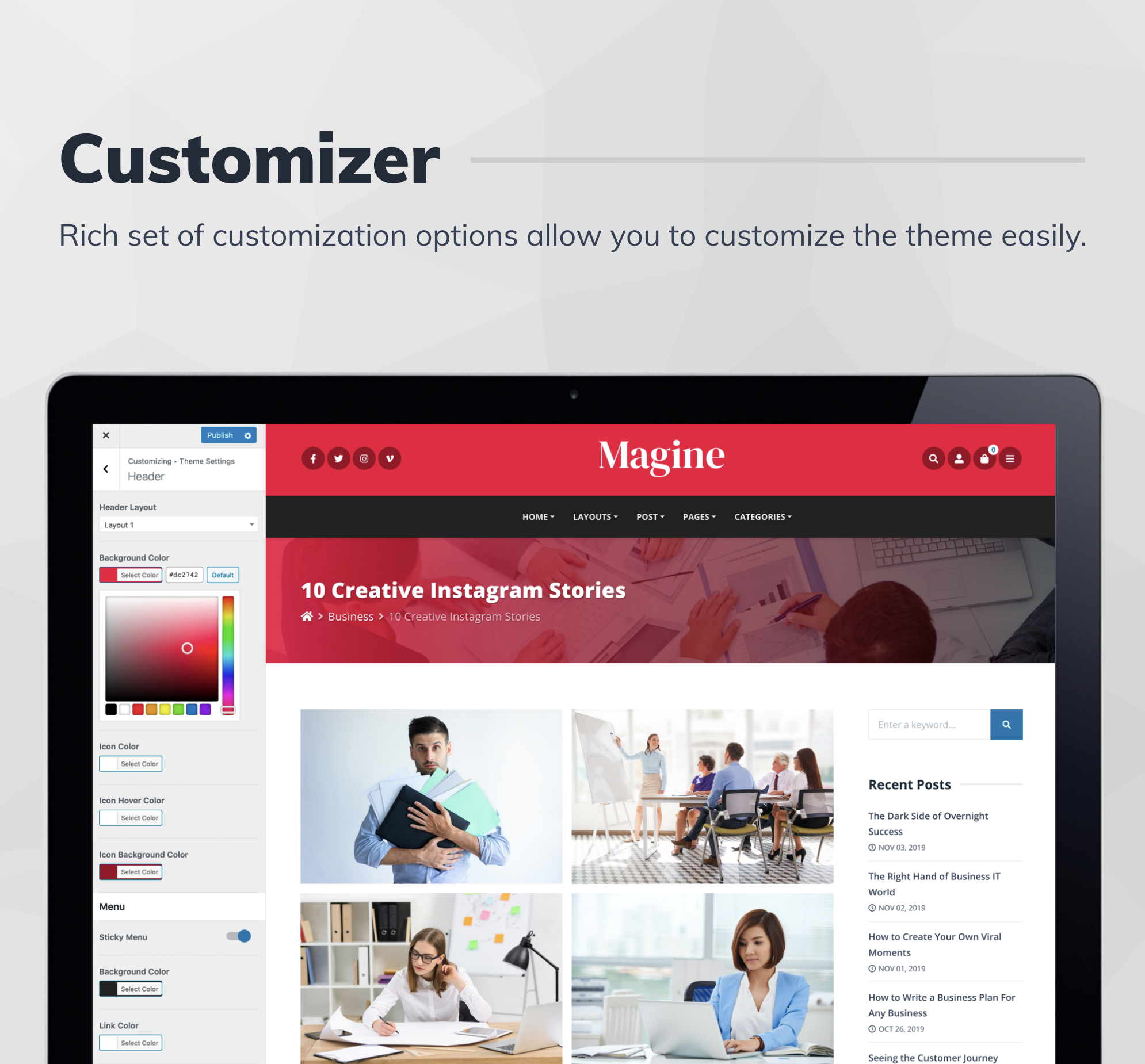 Magine - Business Blog WordPress Theme