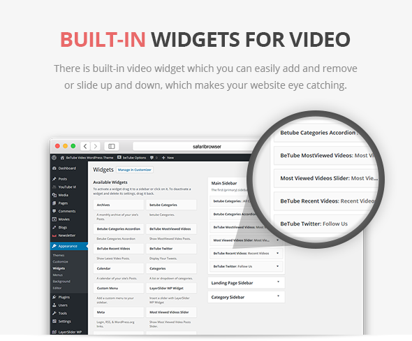 widgets ready video theme