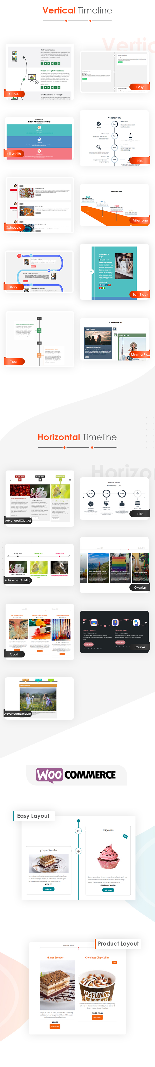 WP Timeline Designer plugin Layouts
