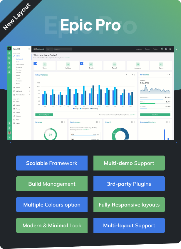 Epic Pro - React + Angular + Laravel + Bootstrap HR Management Admin Template & UI Kit - 6