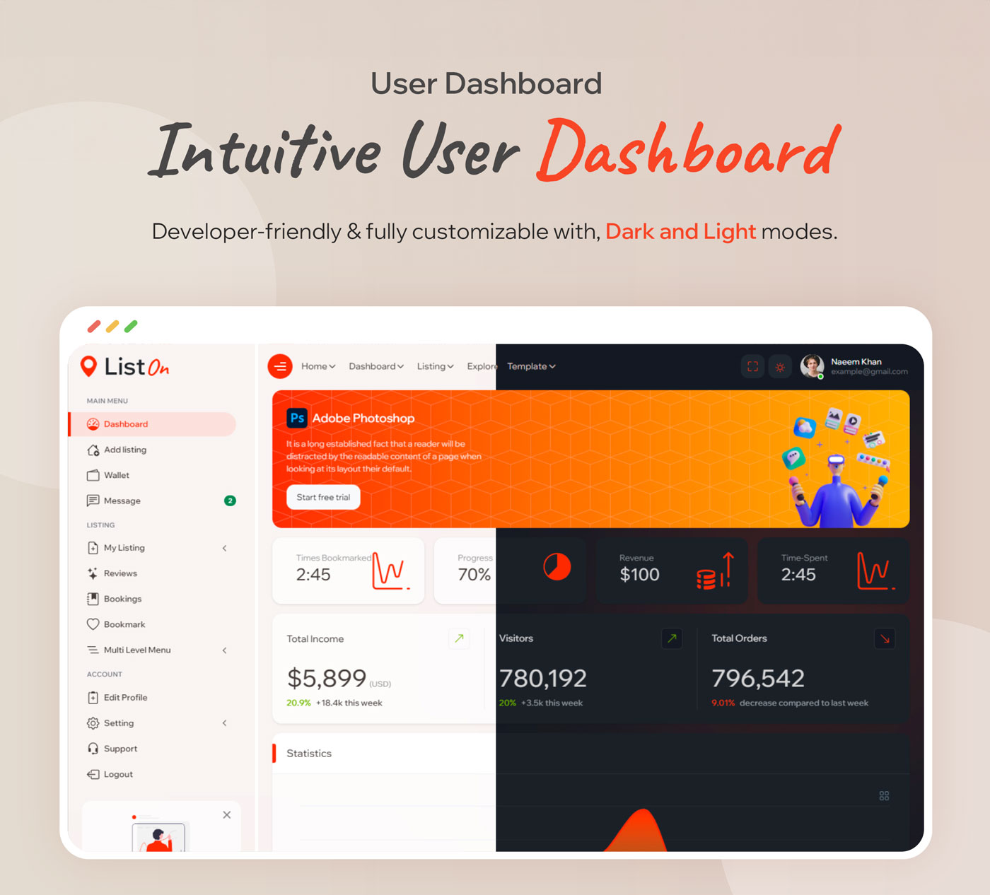 ListOn - Directory & Listing HTML Template - Dashboard
