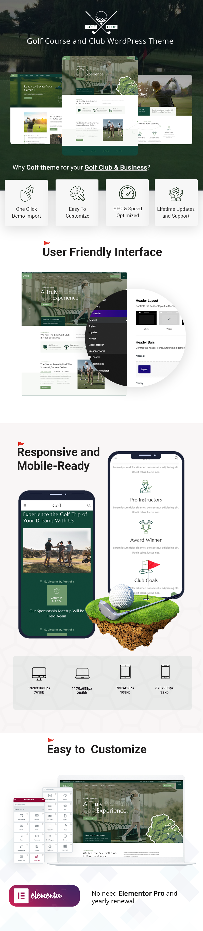 Colf -  Golf Course and Club WordPress Theme