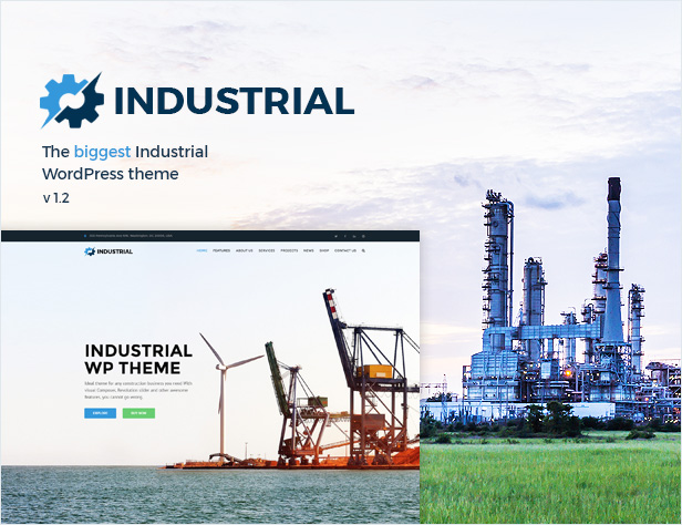 Industrial - Tema WordPress de Negócios de Fábrica - 1