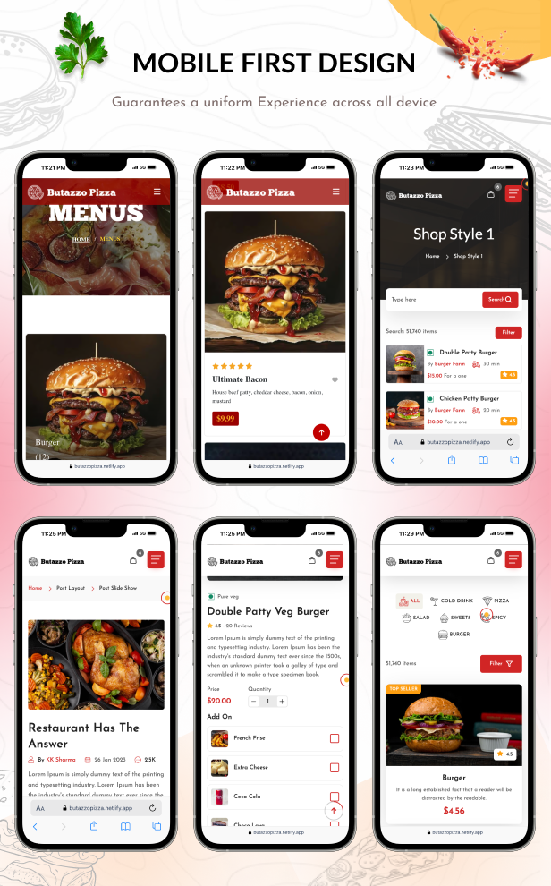 Butazzo Pizza - Mobile First