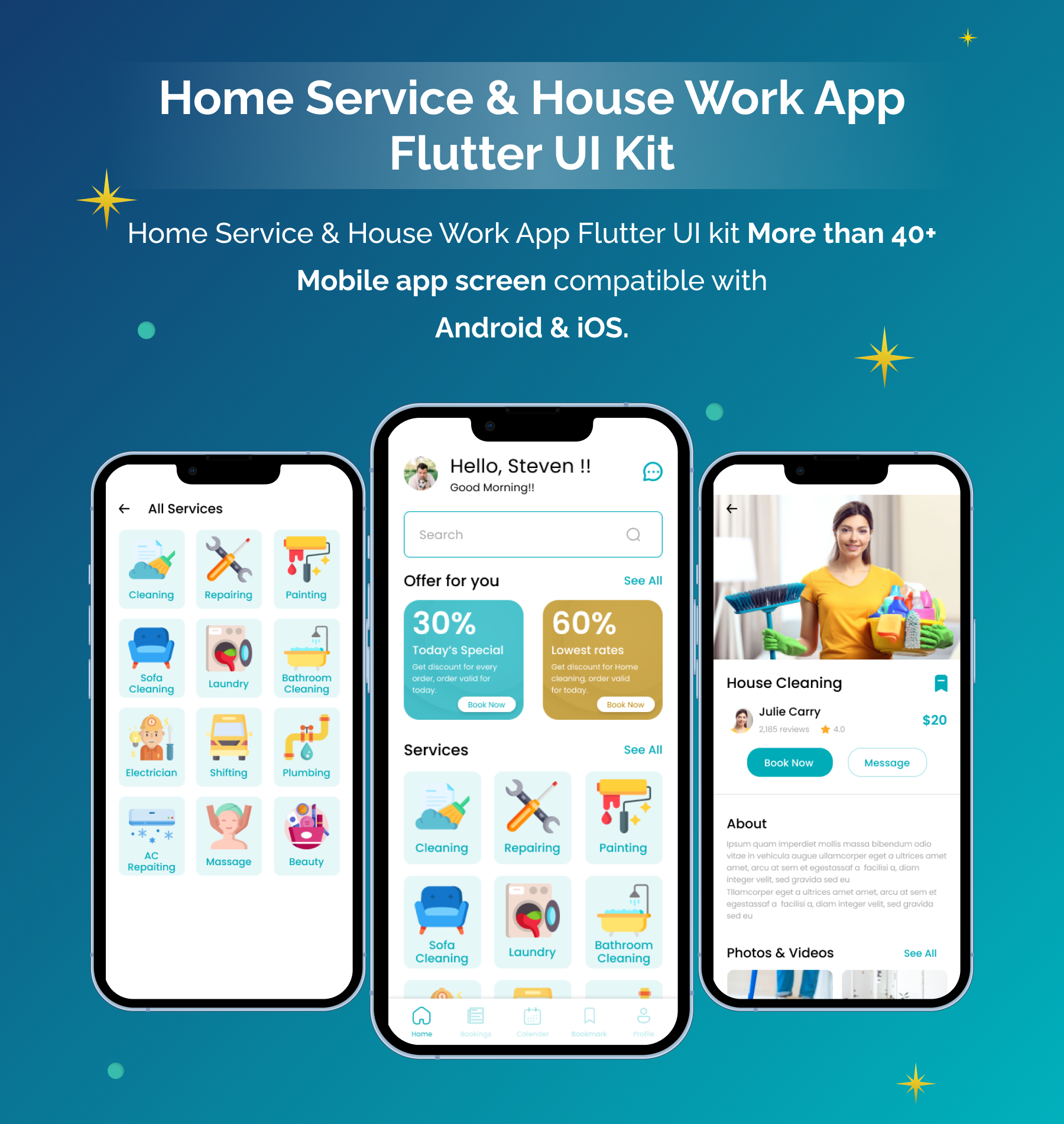 Home Service & House Work | Service Provider | Flutter iOS/Android App Template - 2