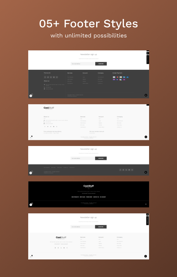  Mulitple Footer Layouts