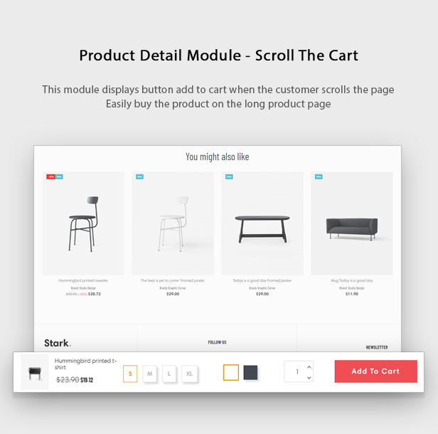 Product Detail Module - Scroll The Cart