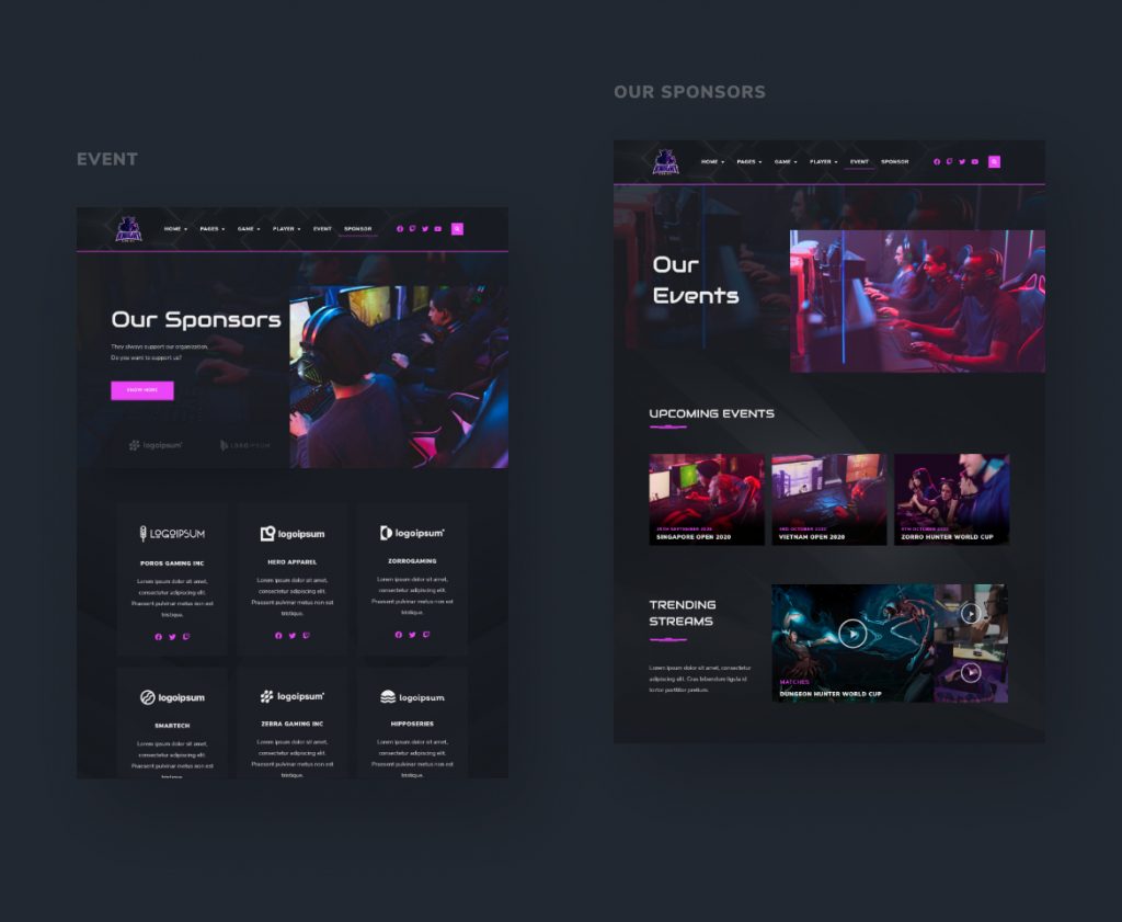 Knight | eSports & Gaming Elementor Template Kit - 4