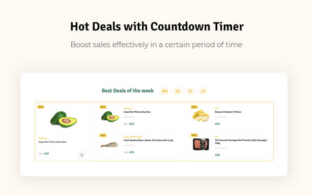 Hot Deals with Countdown Timer Boost sales effectively in a certain period of time