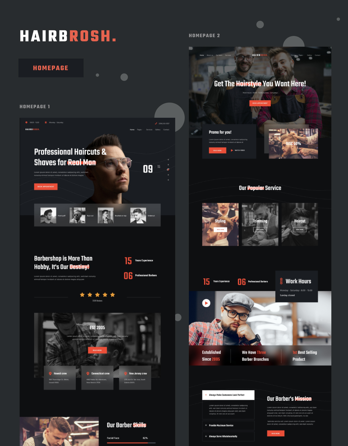 Hairbrosh - Barbershop Website Template - 1