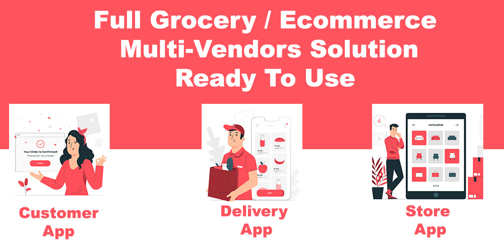 grocery / delivery services / ecommerce multi vendors(Android + iOS + Website) ionic 7 / Laravel - 5