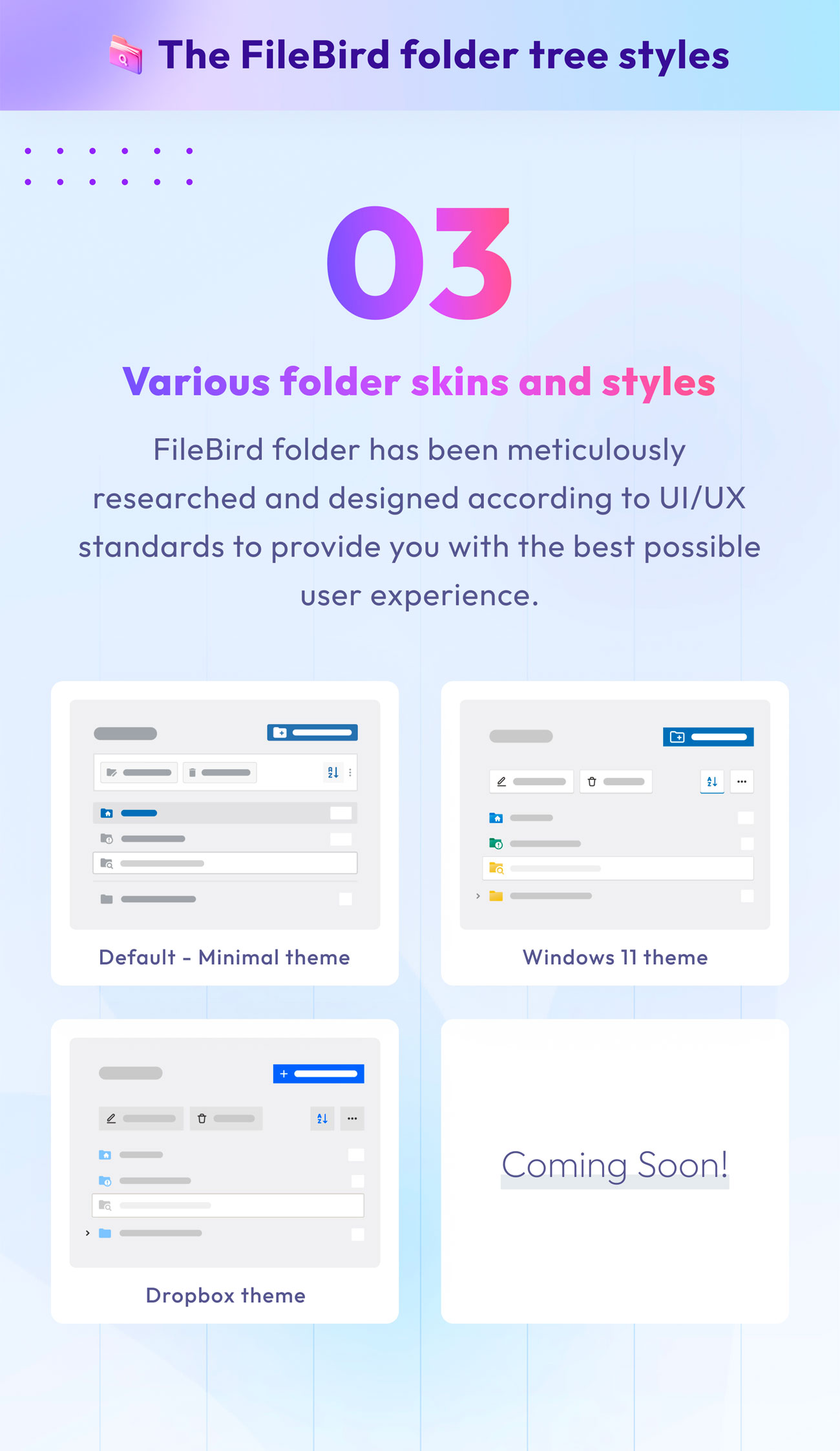 FileBird folders tree styles