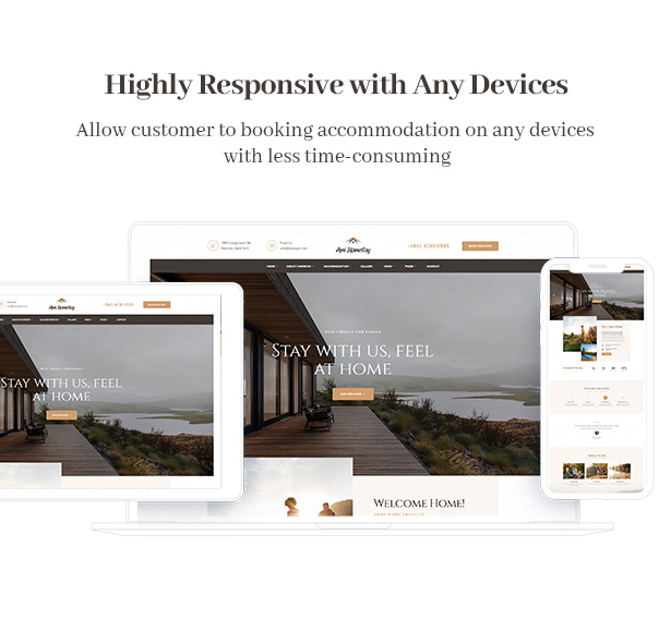 Ami Homestay Hotel Resort WordPress Theme Responsive
