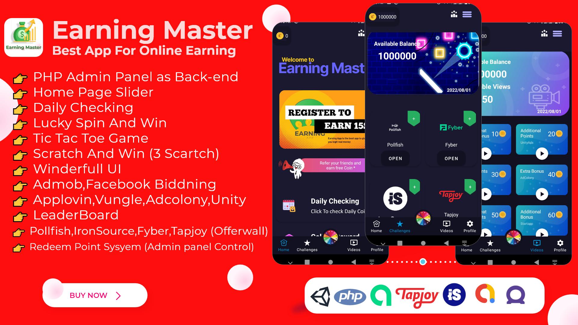 Earning Master - Android Rewards Earning App With Admin Panel - 3