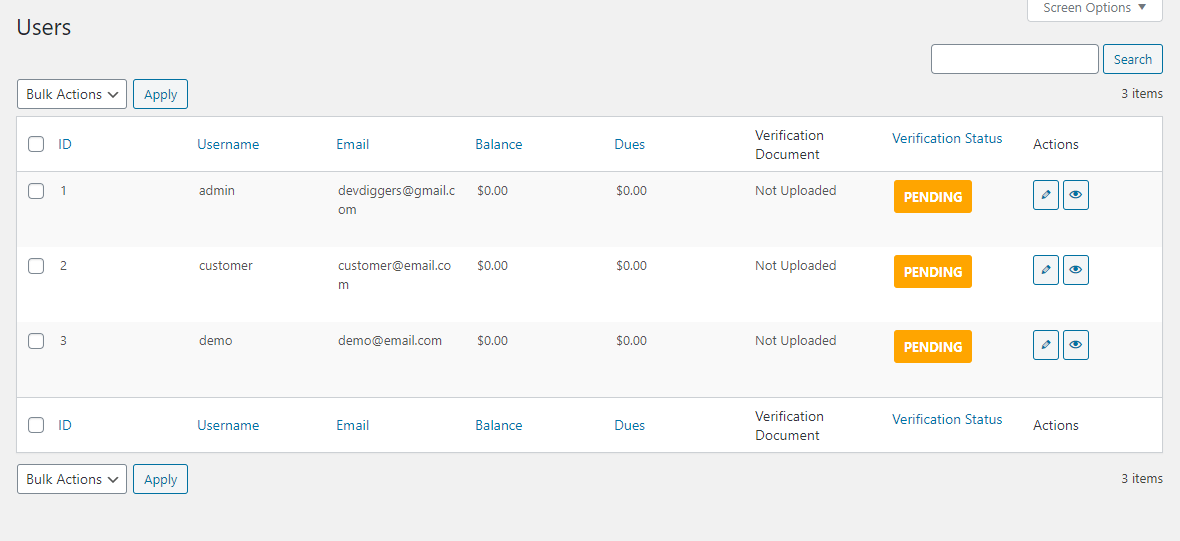 WooCommerce PostPaid - Buy Now Pay Later users list