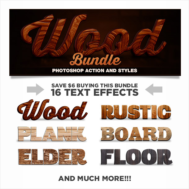Wood Action & Styles Bundle by aanderr | GraphicRiver