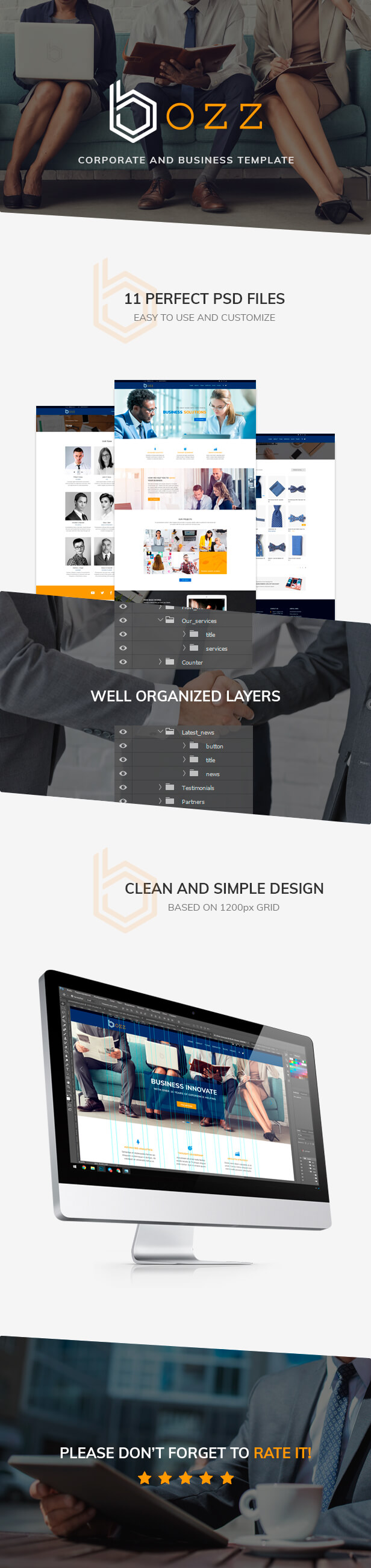 Bozz psd template - presentation