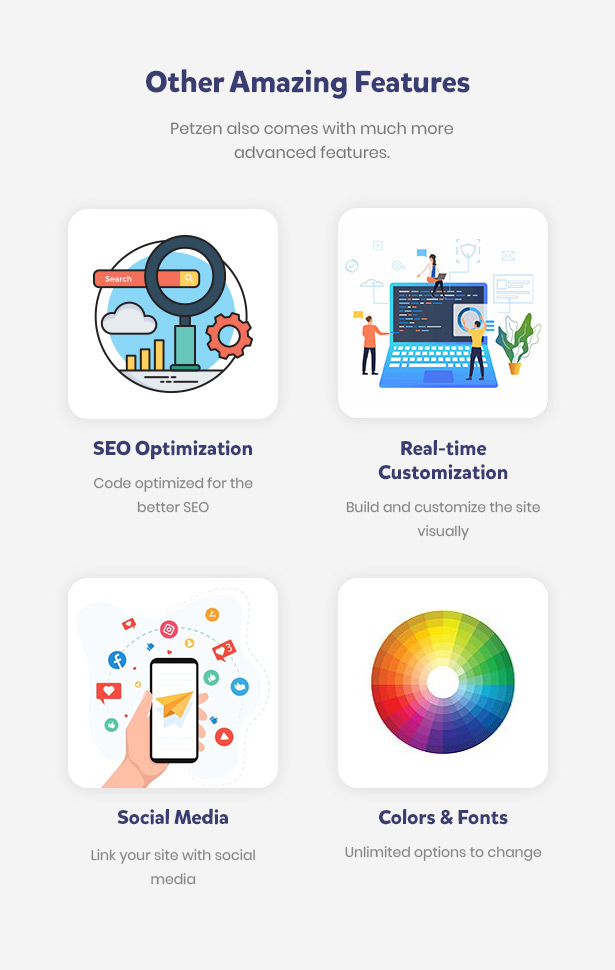Petzen Pet care WordPress Theme Amazing Features