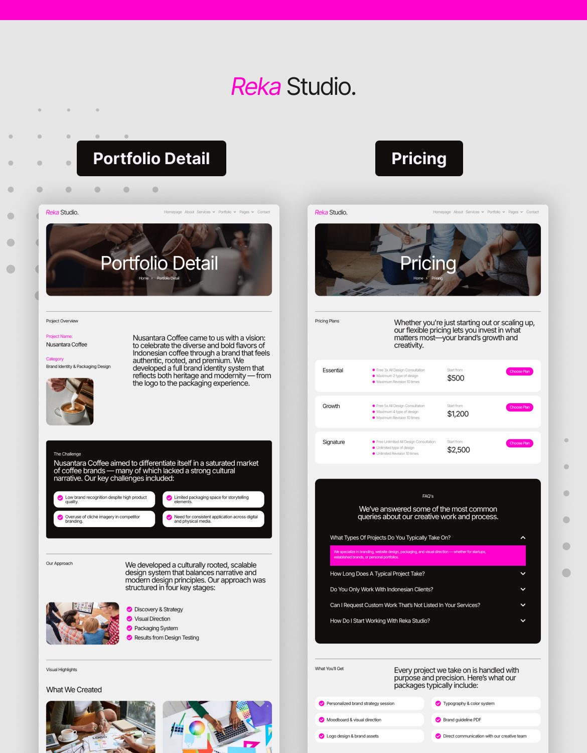 RekaStudio - Design Agency and Portfolio Elementor Pro Template Kit - 4
