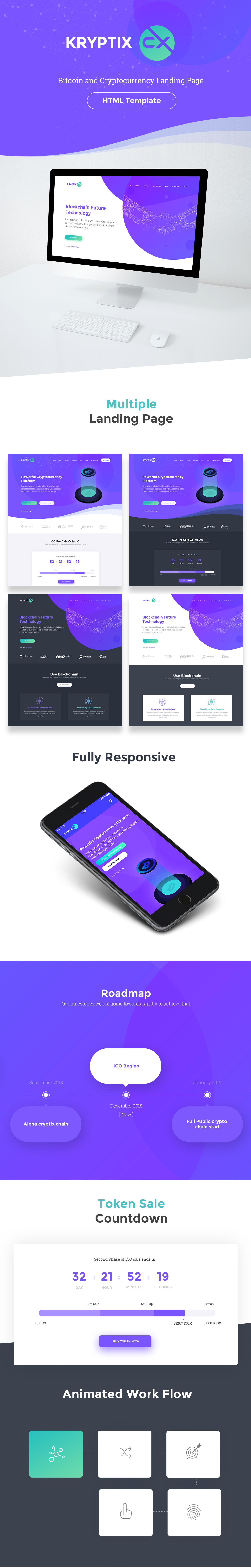 KrypLab - Bitcoin & Cryptocurrency Landing Page HTML Template - 2