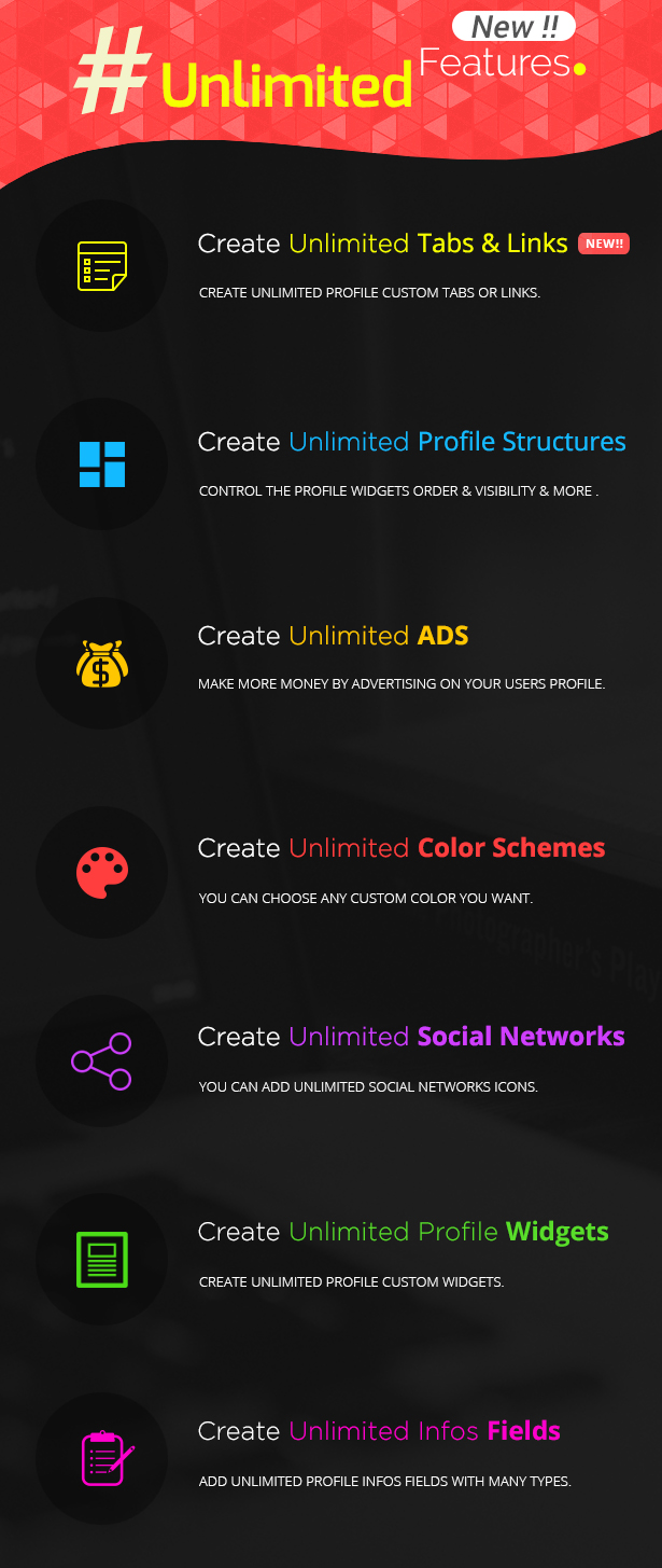 Youzer Unlimited Features