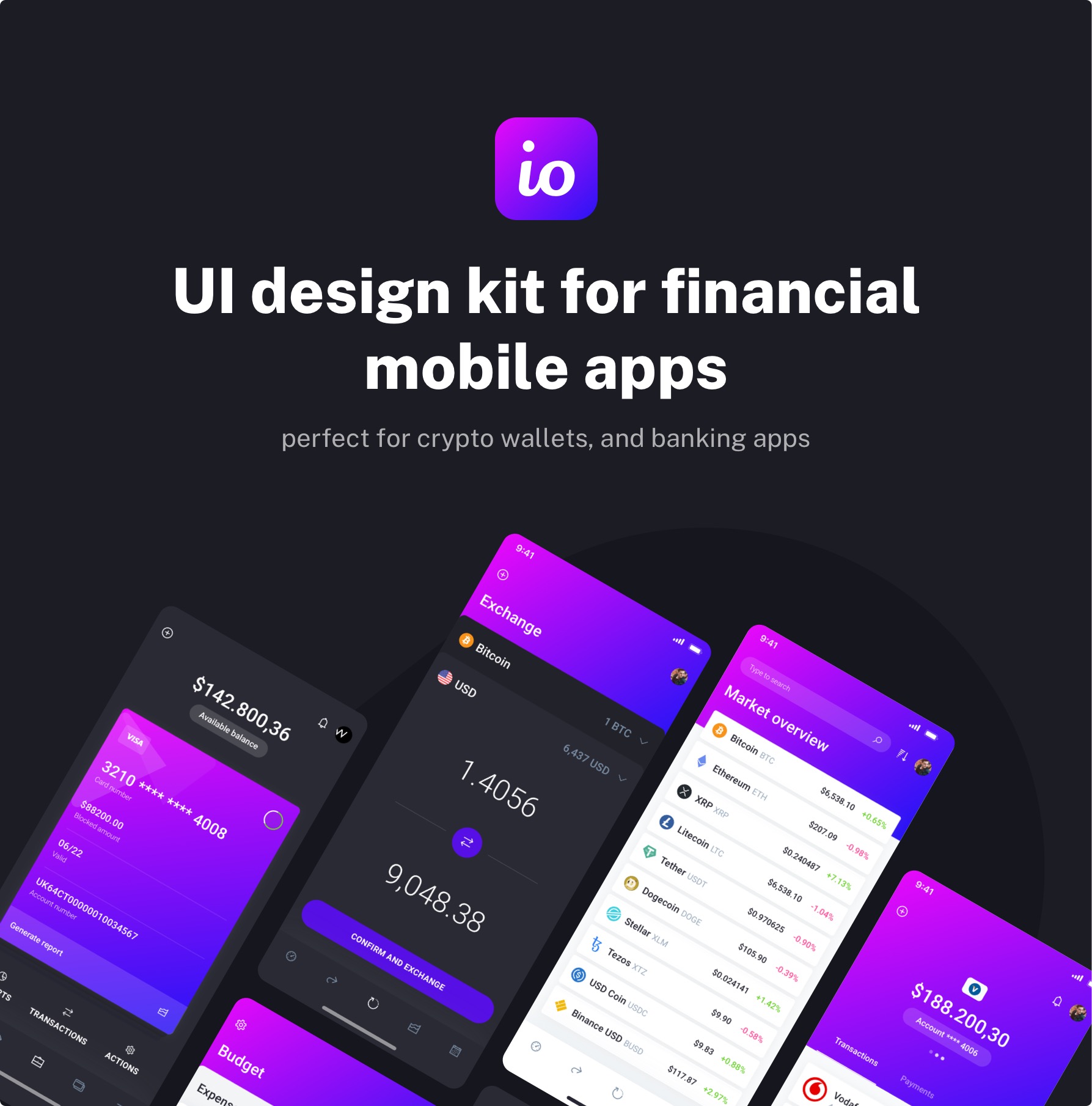 IOWalley - Mobile UI kit for Banking Apps & Crypto Wallets - 2