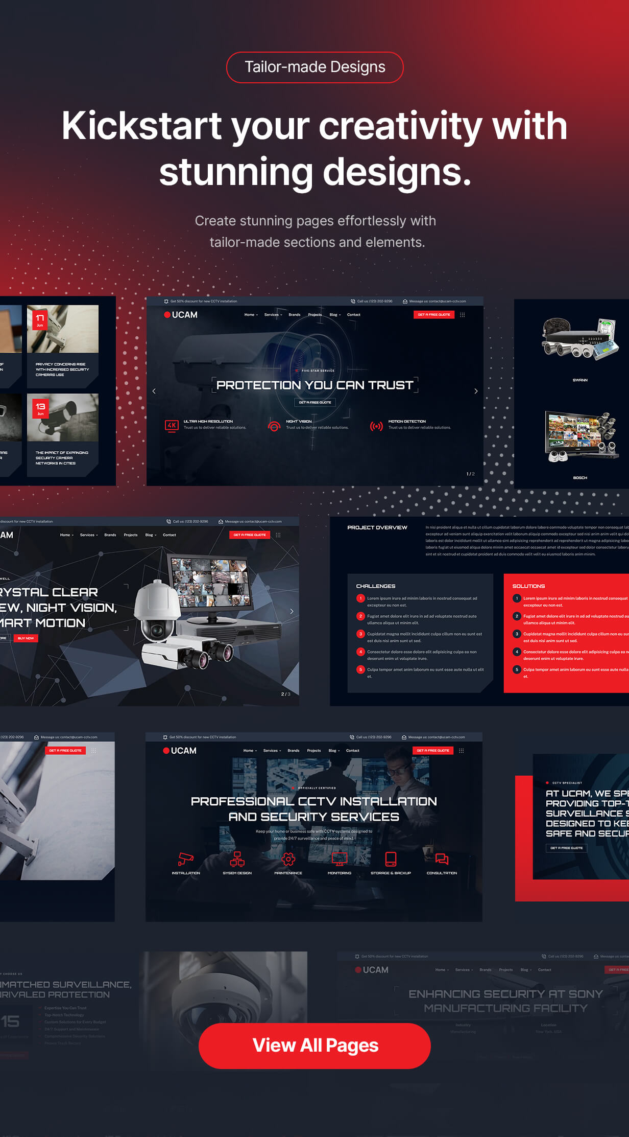 CCTV Security Camera Website Template - Ucam - 3