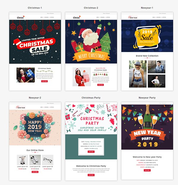 Christmas- Responsive Email Template + Stampready Builder