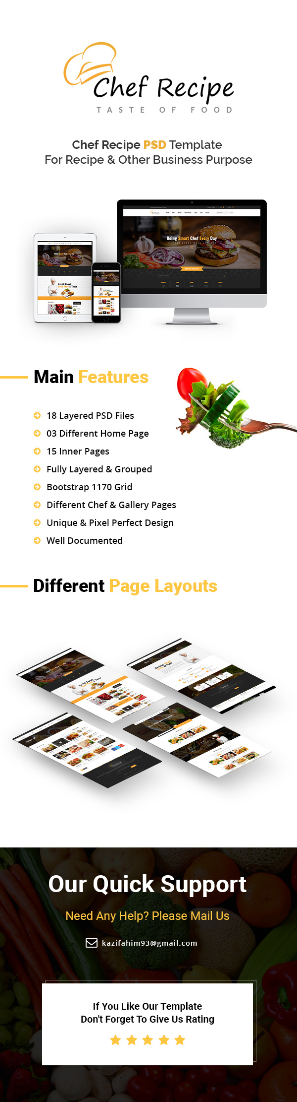 Food and Recipe PSD Template