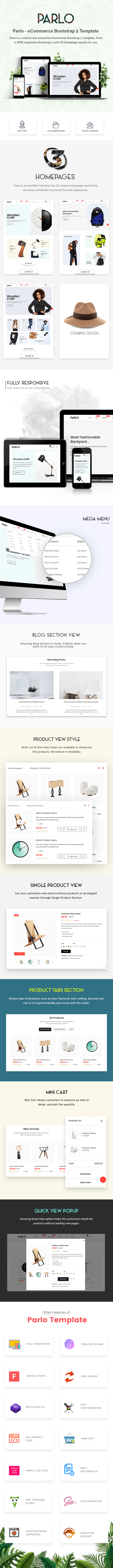 Parlo – Fashion, Furniture Store HTML Template - 1