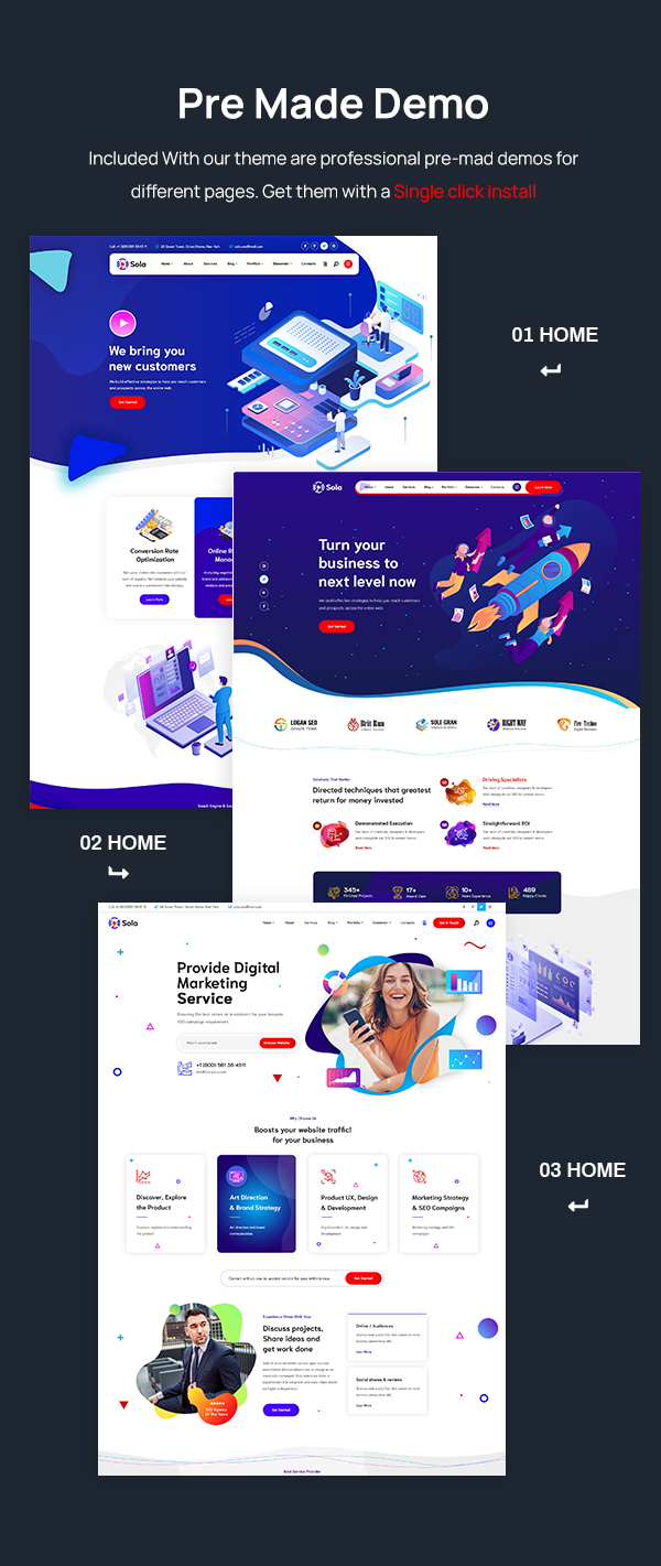 Sola - SEO Marketing WordPress Theme - 7