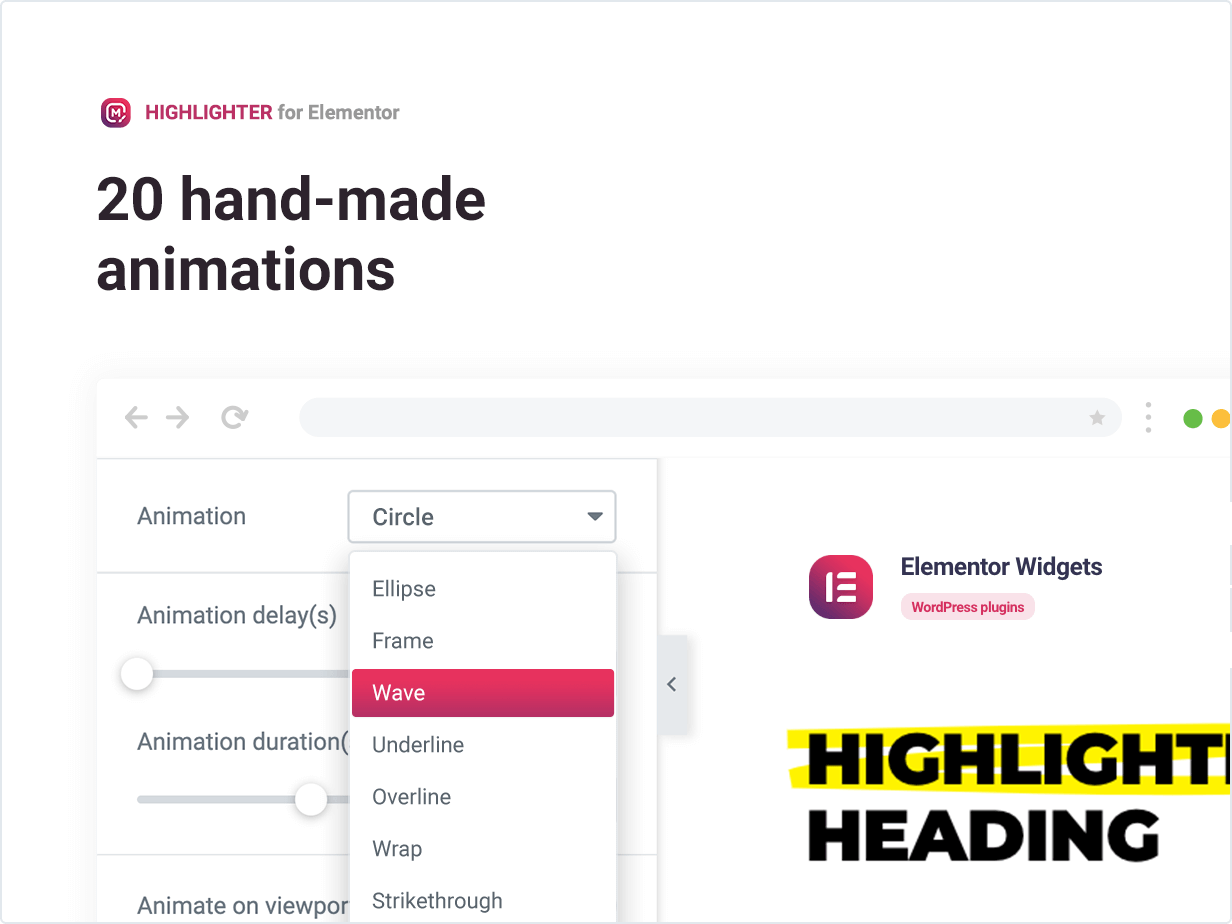 20 hand-made animations