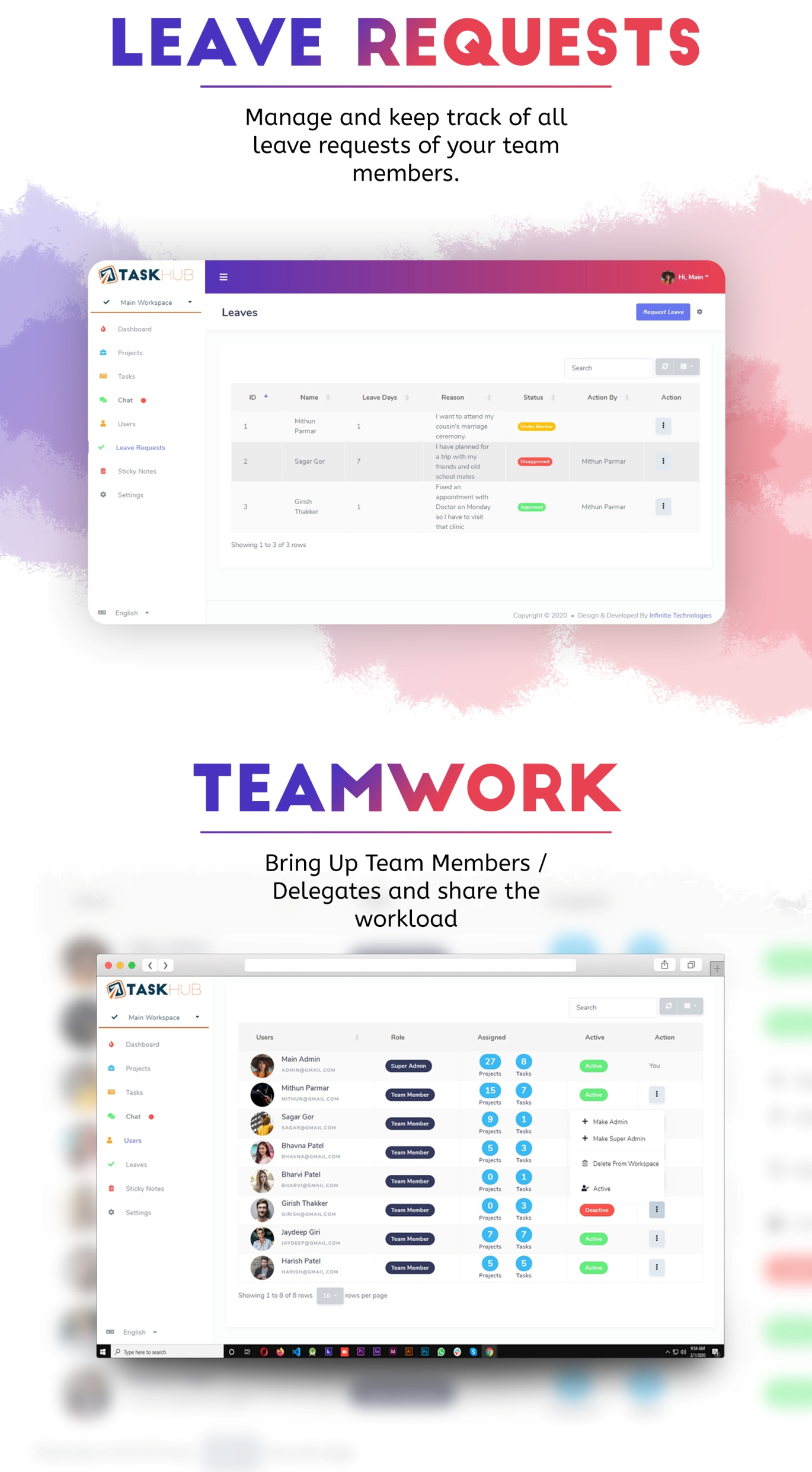 Manage Leave Requests of team memebers - Taskhub - v1.1 - 2