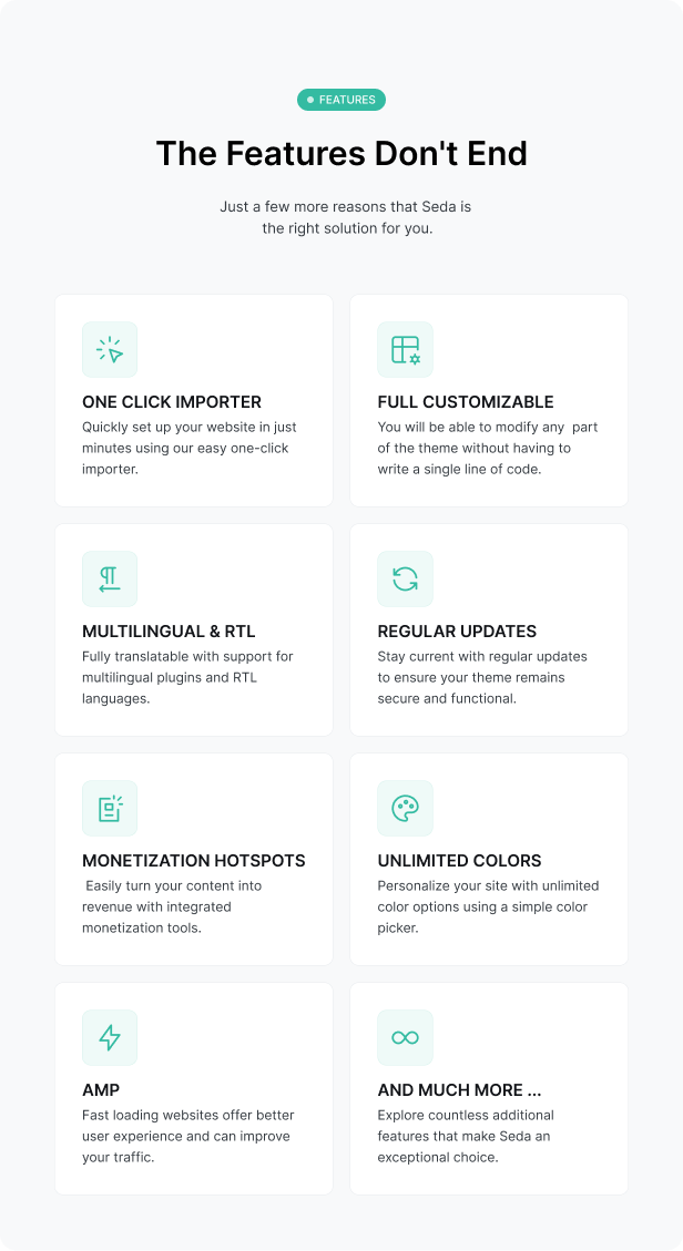 Seda – Minimal News/Magazine WordPress Theme Features