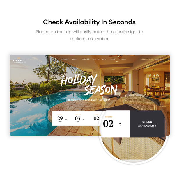 Erios Resort WordPress Theme Check Availability in Seconds