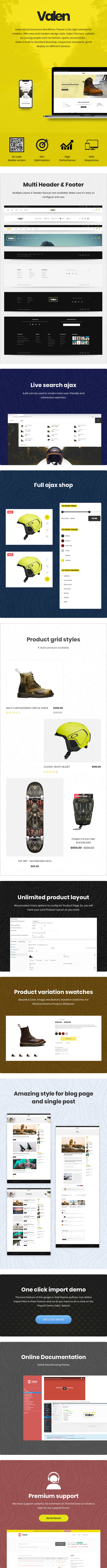 Valen - Sport, Fashion WooCommerce WordPress Theme - 1