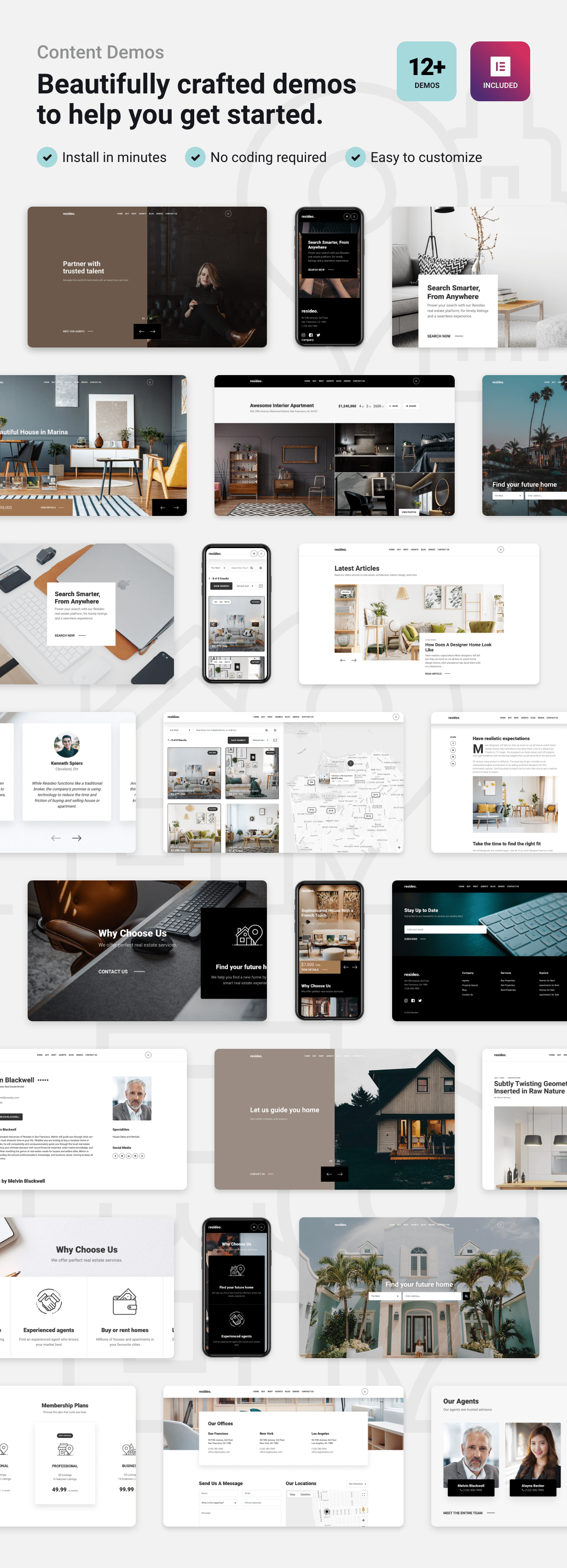 Resideo - Real Estate WordPress Theme - Demos