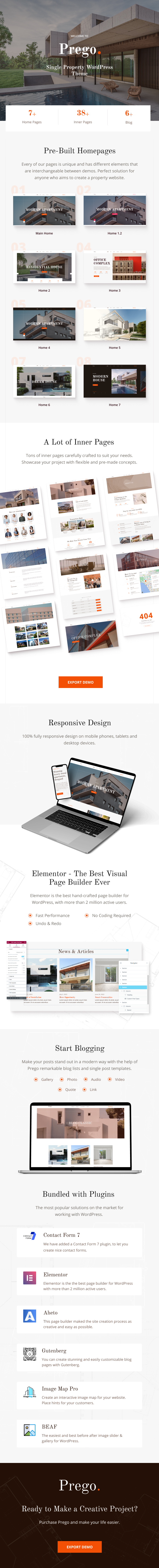 Prego - Single Property WordPress Theme - 1