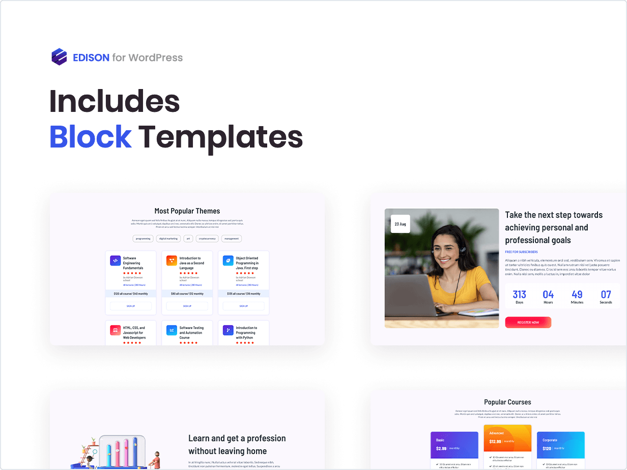Includes Block Templates