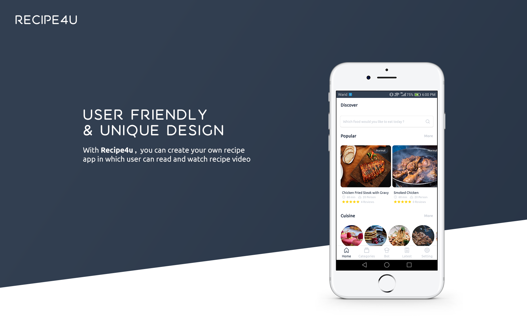 Recipe4u - Recipe App with Admin Panel - 1