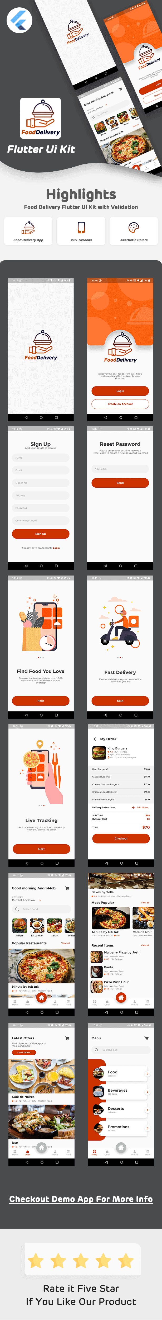 Food Delivery Flutter UI Kit - 1