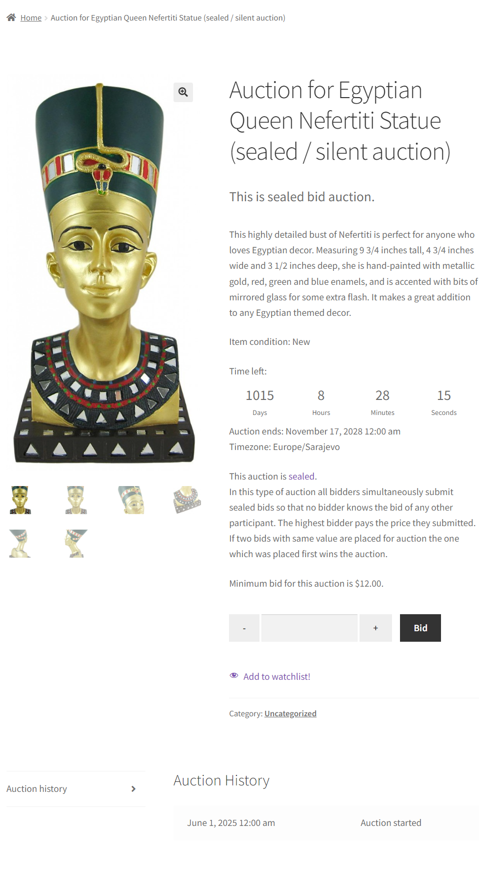 Sealed Auction single page