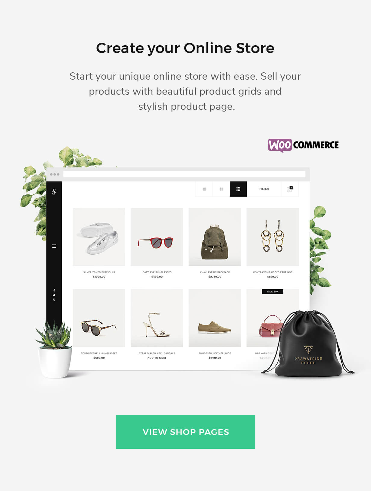 eCommerce supported with WooCommerce