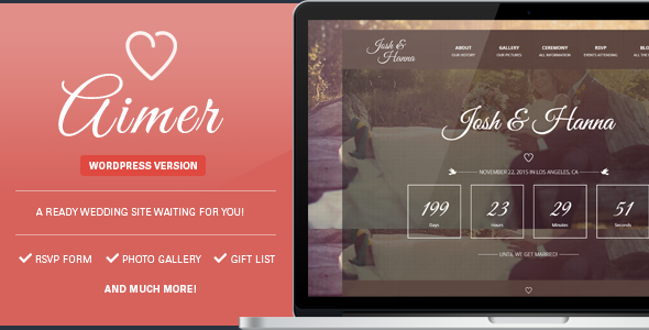 Aimer - Wedding WordPress Theme For Lovers - Wedding WordPress
