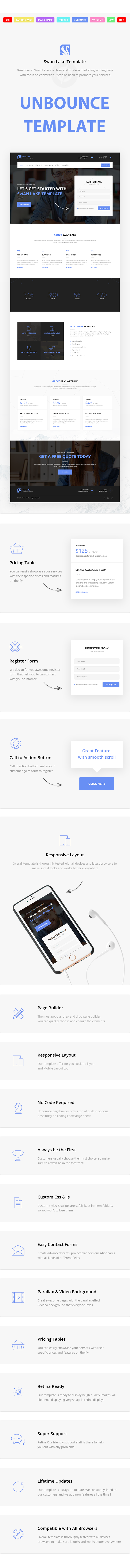 Swan Lake - Marketing Unbounce Template - 1